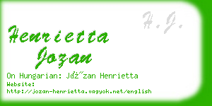 henrietta jozan business card